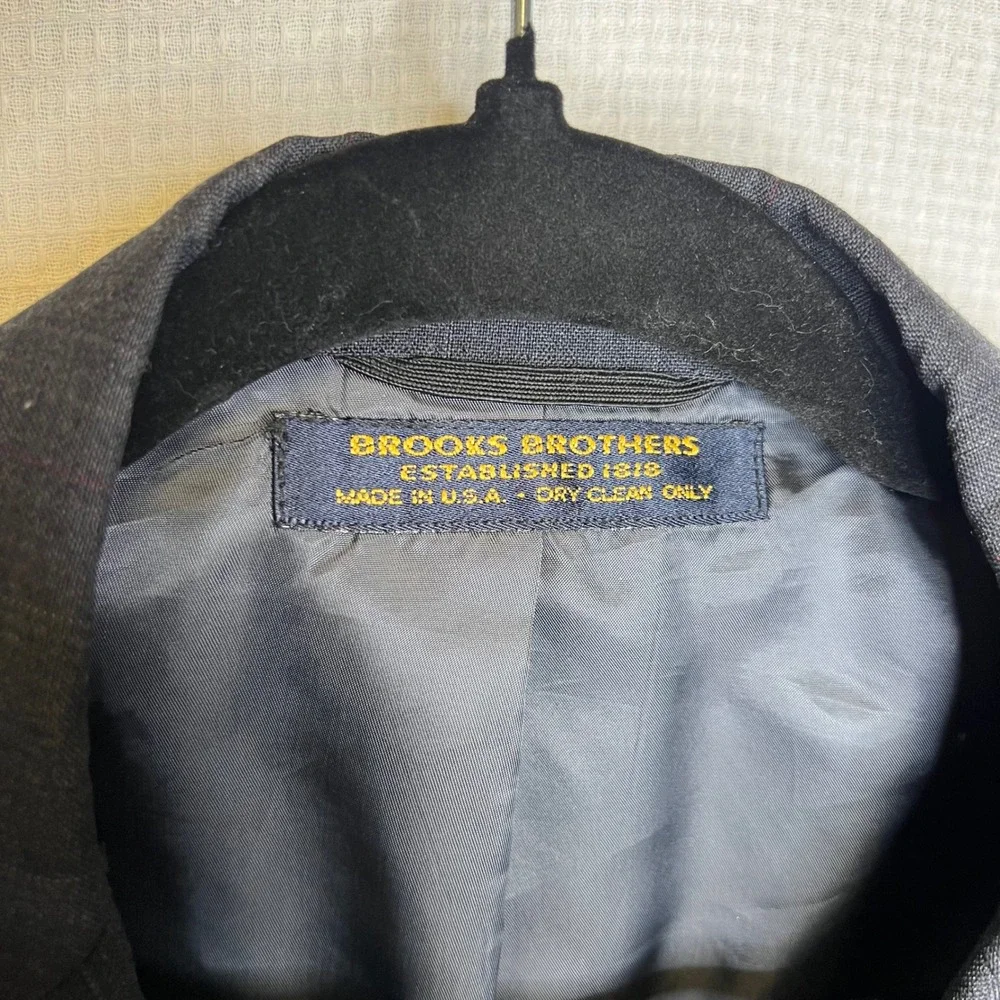Brooks Brothers Mens Gray Pinstripe‎ Wool Blend Sport Coat Blazer Made in USA